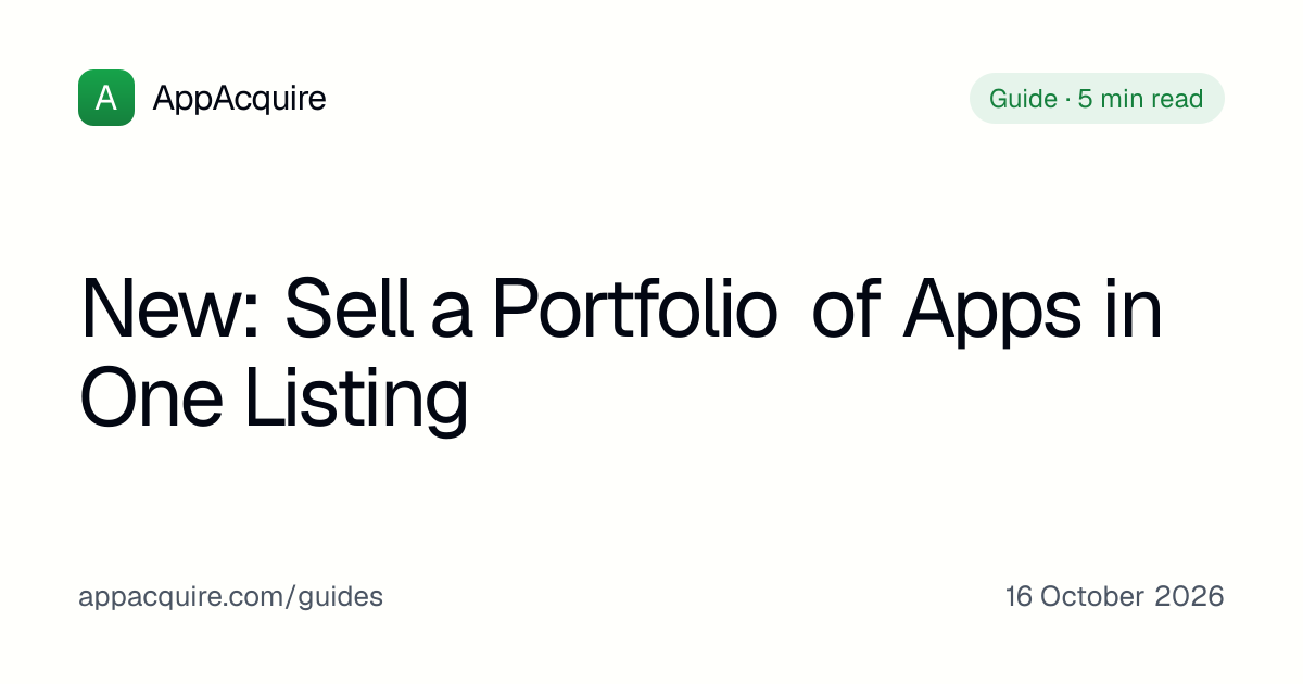 Sell a portfolio of apps in one listing on AppAcquire