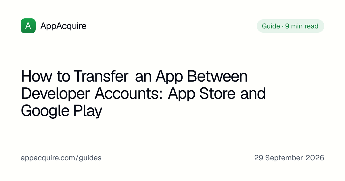 How to Transfer an App Between Developer Accounts