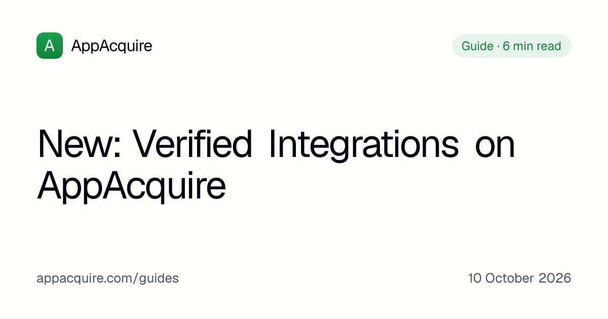 Verified integrations on AppAcquire