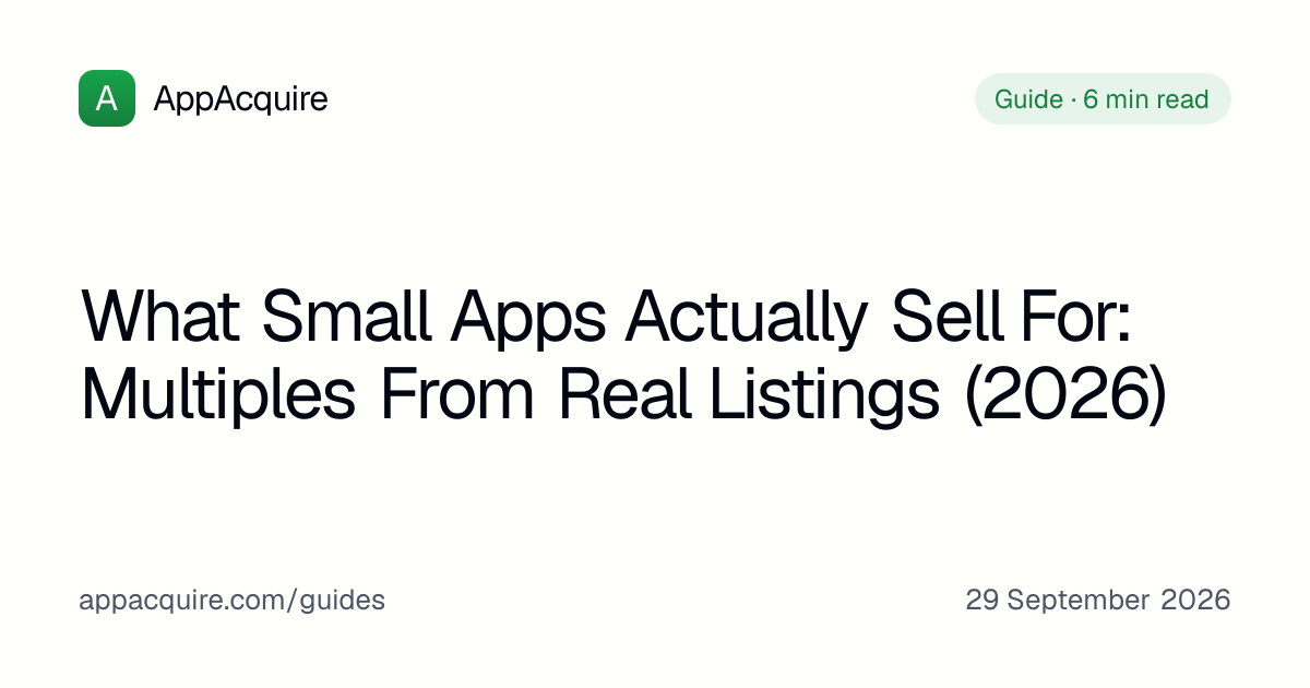 What Small Apps Actually Sell For: live asking prices and revenue multiples